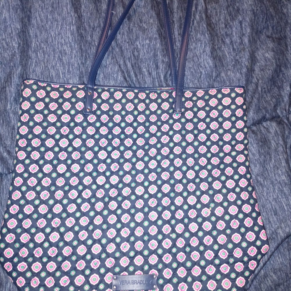Vera Bradley Women's Patterned Tote Bag - Blue and Pink